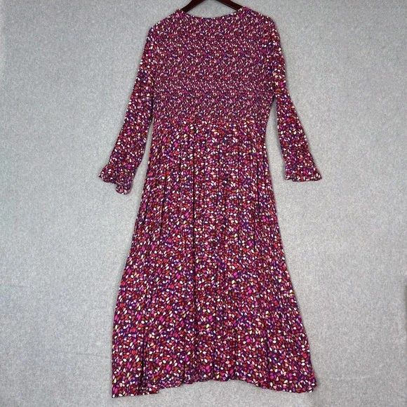 Mister Zimi Size 12 River Birch Dahlia Long Sleeve Smocked Bodice Midi Dress - Picture 5 of 7